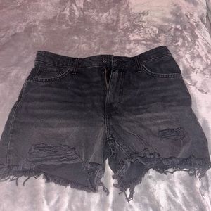 Black jean shorts